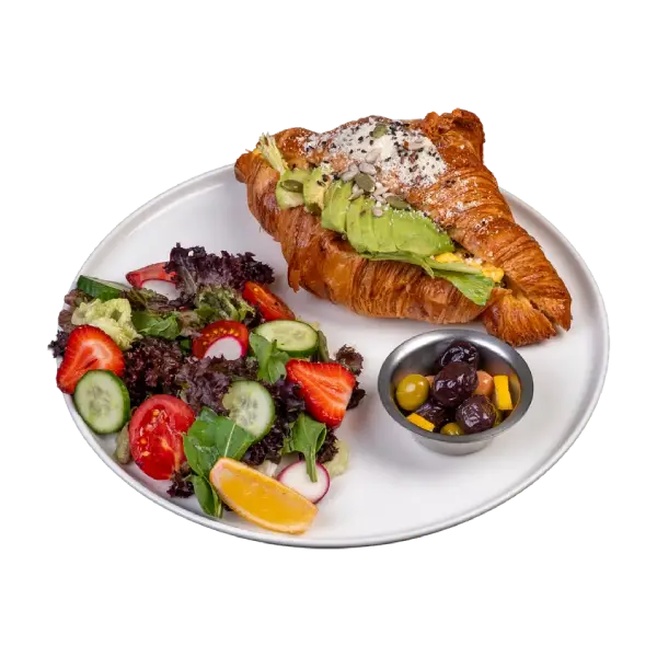 Kruvasan Çırpılmış Yumurtalı Avokadolu